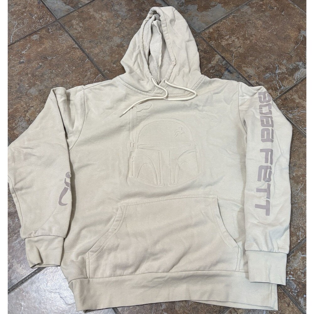 Star Wars Boba Fett Mens Hoodie Medium Sweatshirt Pullover Embossed Graphic Logo